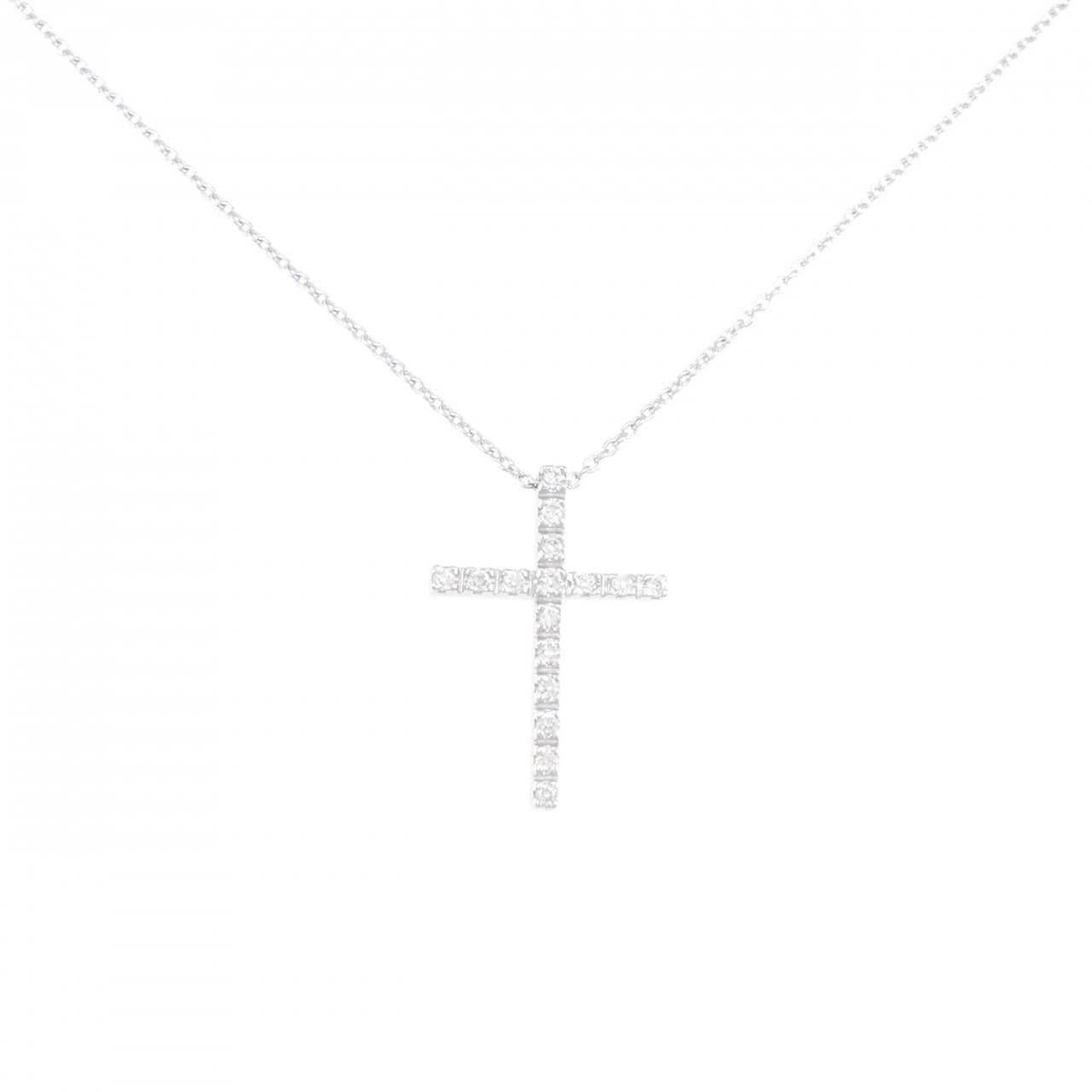 スタージュエリー クロス ダイヤモンド ネックレス 0.16CT