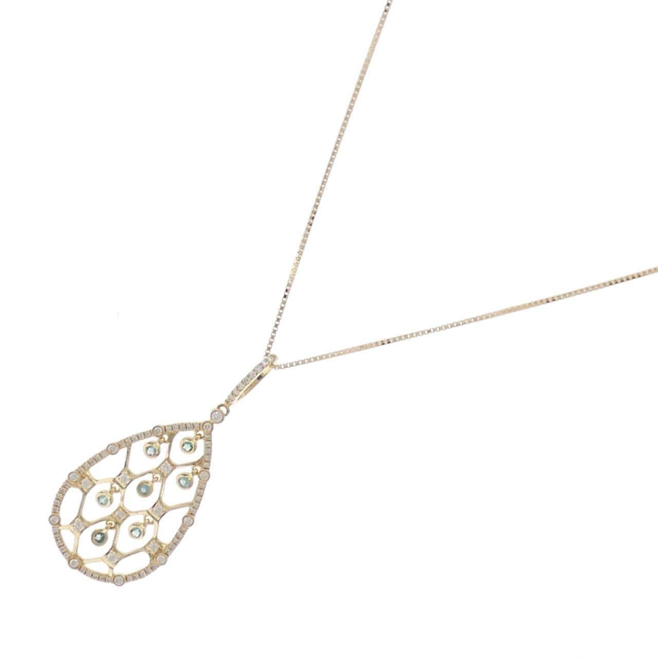 18KYG/K18YG トルマリン ネックレス 0.15CT