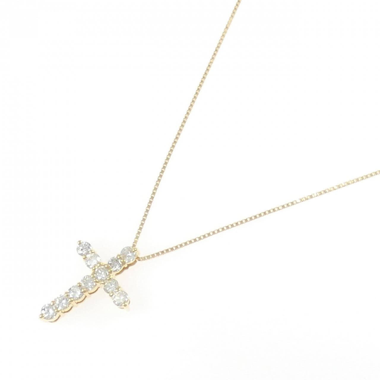K18YG クロス ダイヤモンド ネックレス 1.00CT