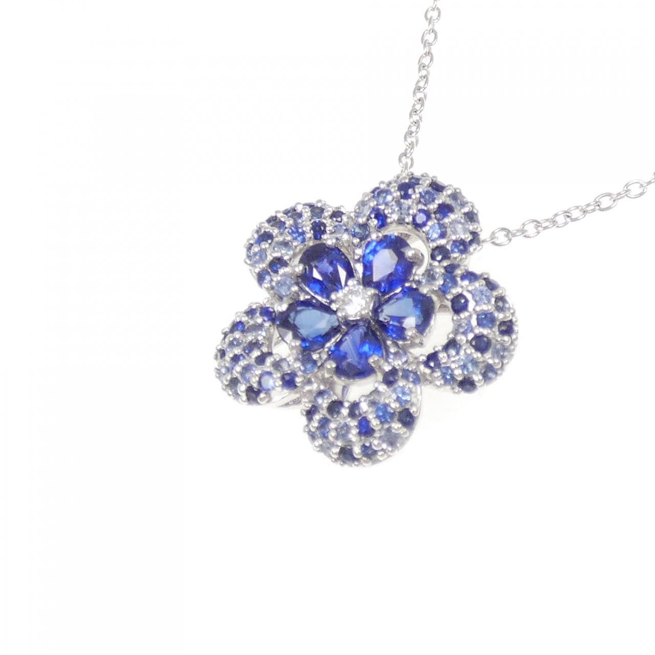 ポンテヴェキオ フラワー サファイヤ ネックレス 1.71CT