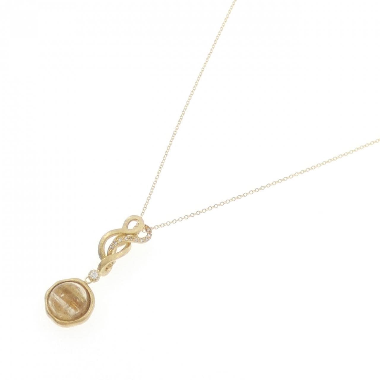 750YG/K18YG ルチルクオーツ ネックレス 3.89CT