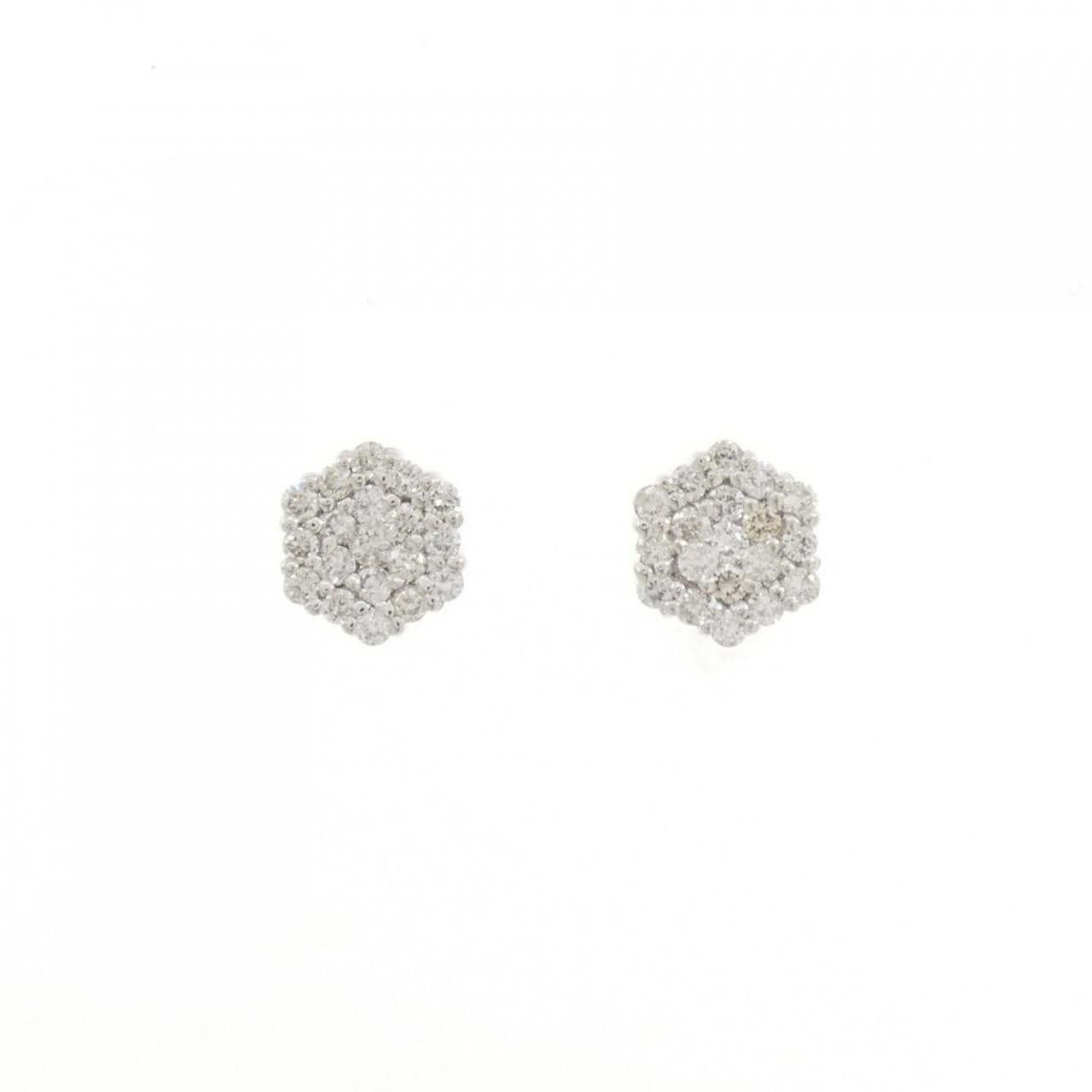 K18WG ダイヤモンド ピアス 0.6CT