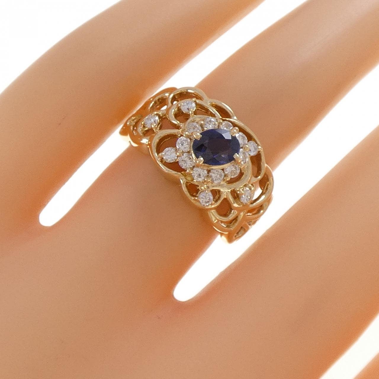 K18YG サファイヤ リング 0.52CT