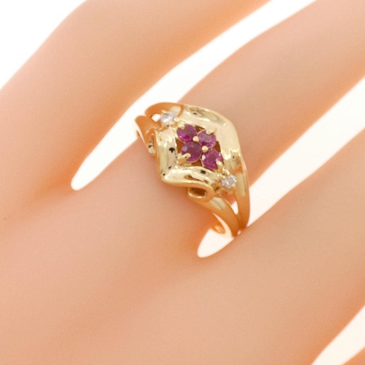 K18YG ルビー リング 0.30CT