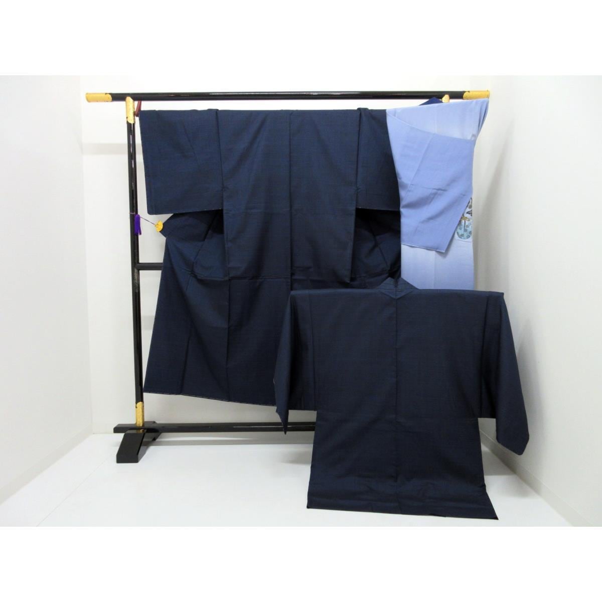 Men&#39;s 100% authentic Amami Ooshima Tsumugi with certificate, kimono, haori and undergarment, 3-piece set