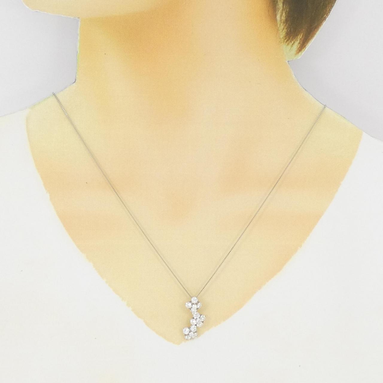 PT フラワー ダイヤモンド ネックレス 0.12CT