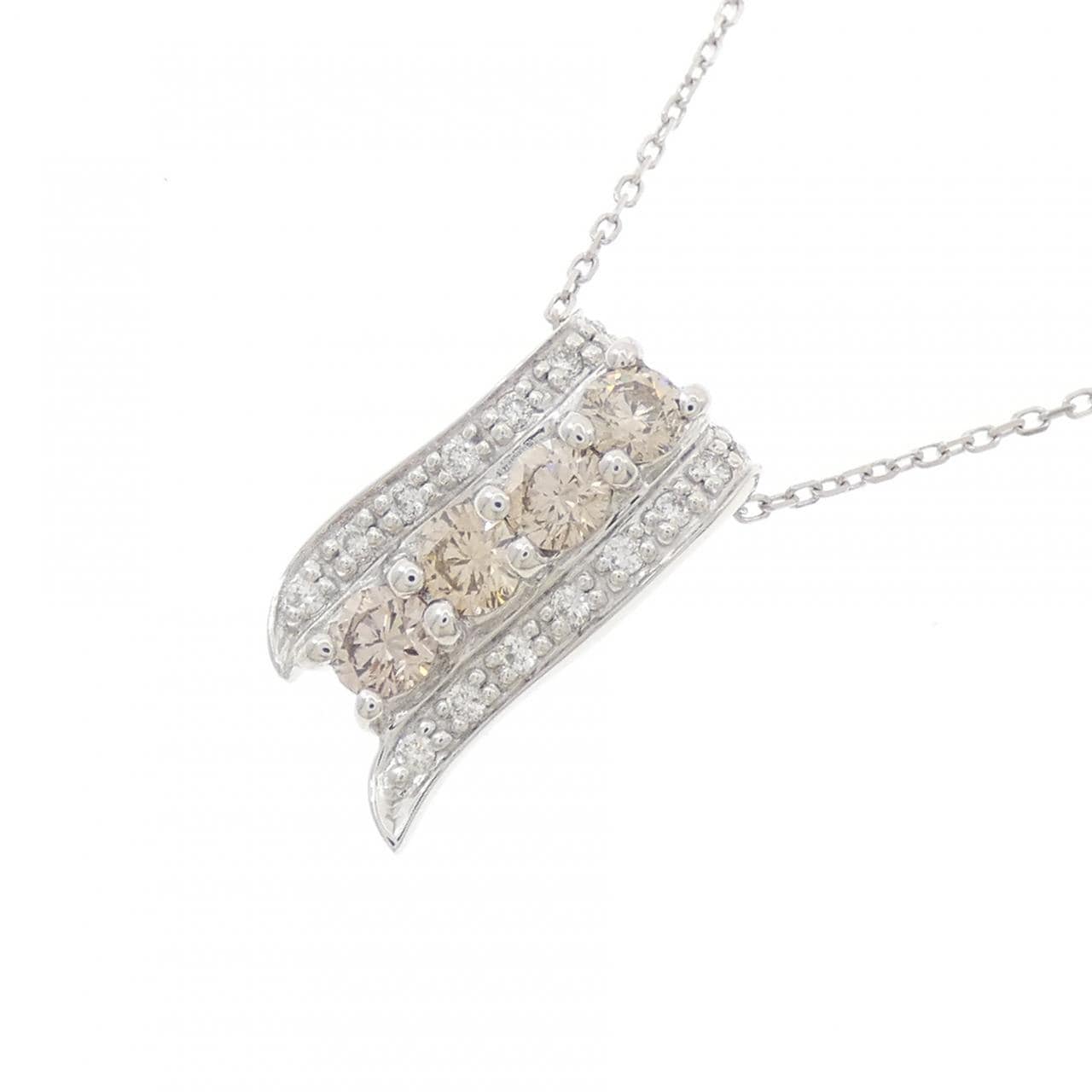 K18WG ダイヤモンド ネックレス 0.65CT
