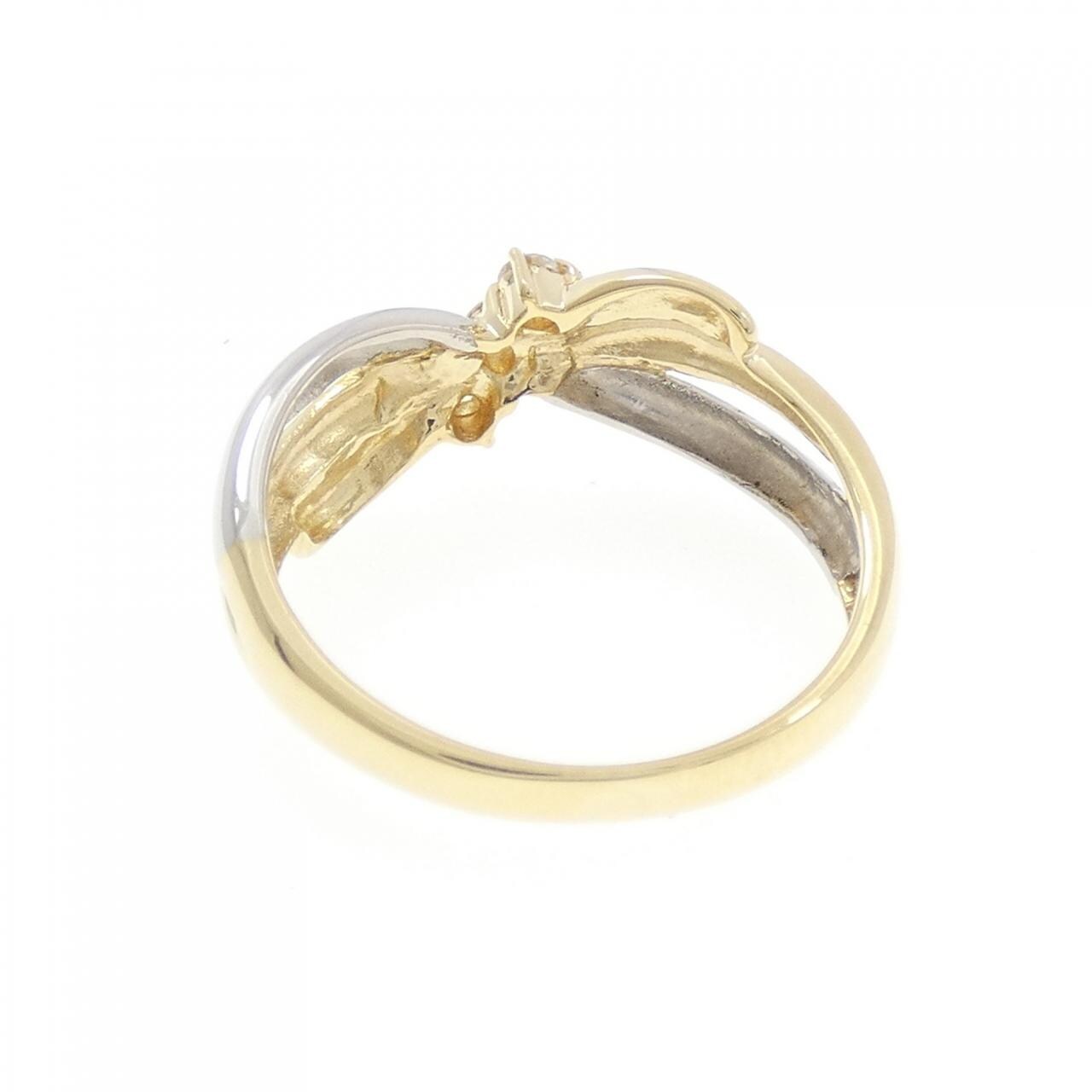 K18YG/PT900 ダイヤモンド リング 0.09CT