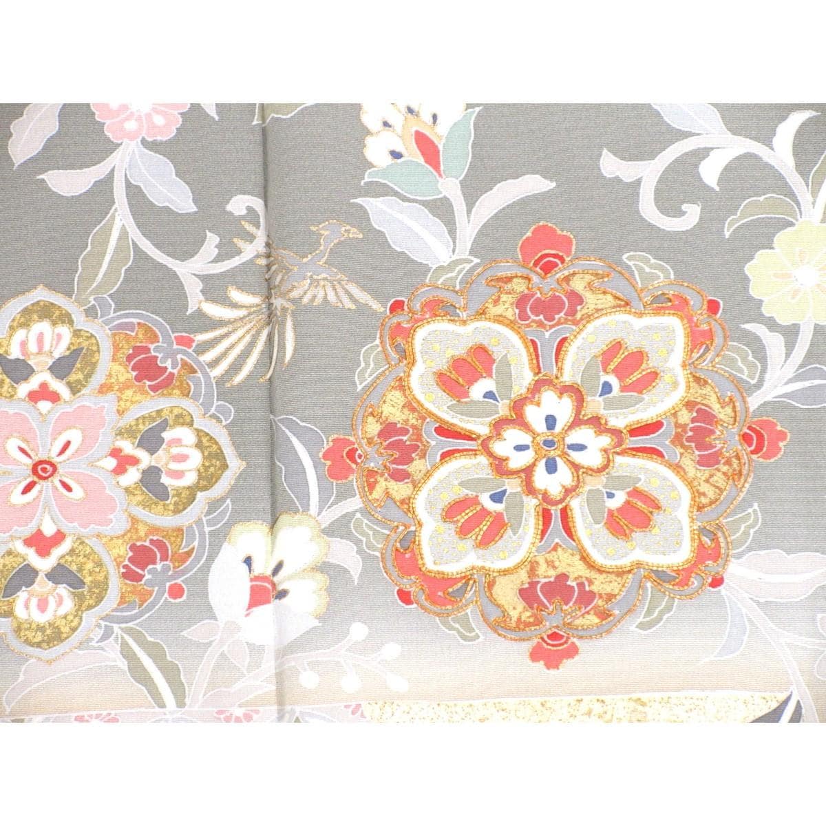 訪問着　友禅金彩加工　刺繍入りボカシ染