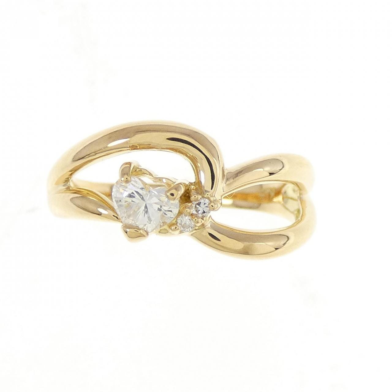 K18YG ハート ダイヤモンド リング 0.20CT