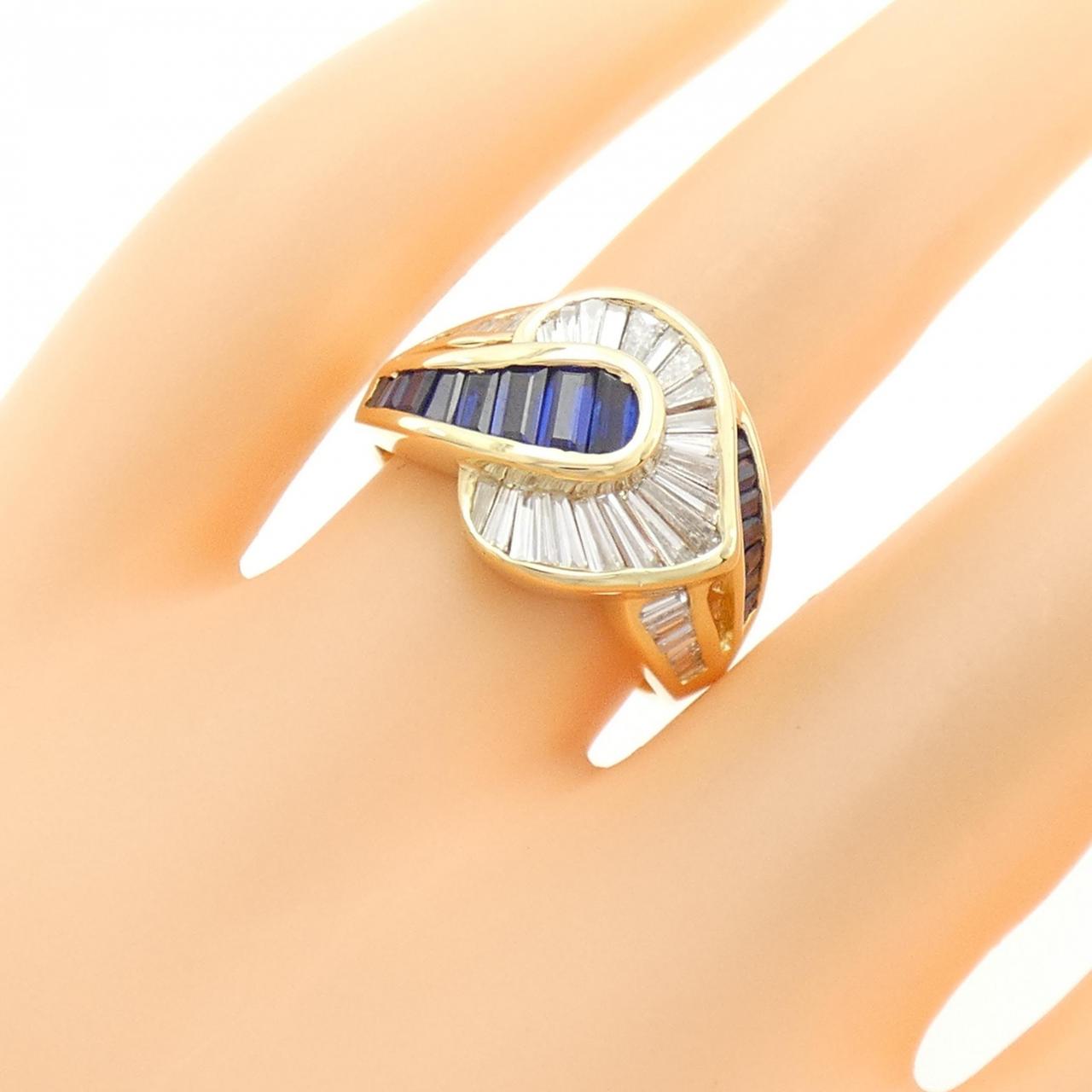 K18YG サファイヤ リング 1.29CT