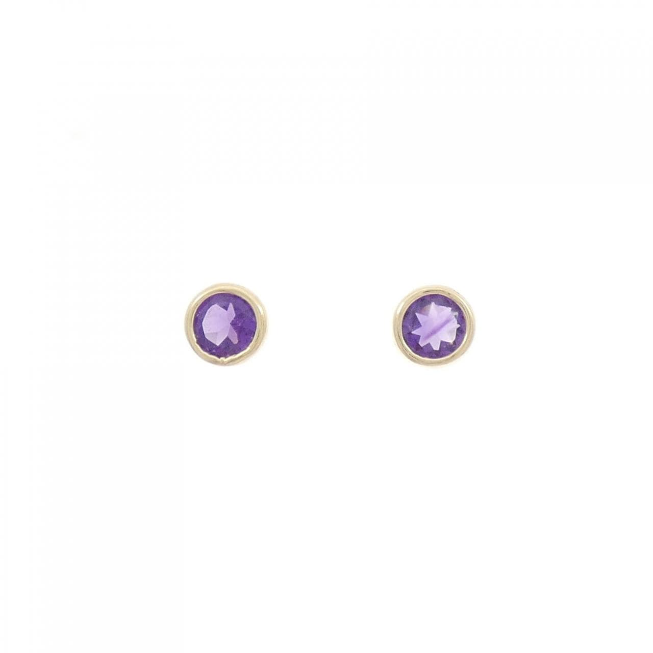 K14YG アメジスト ピアス