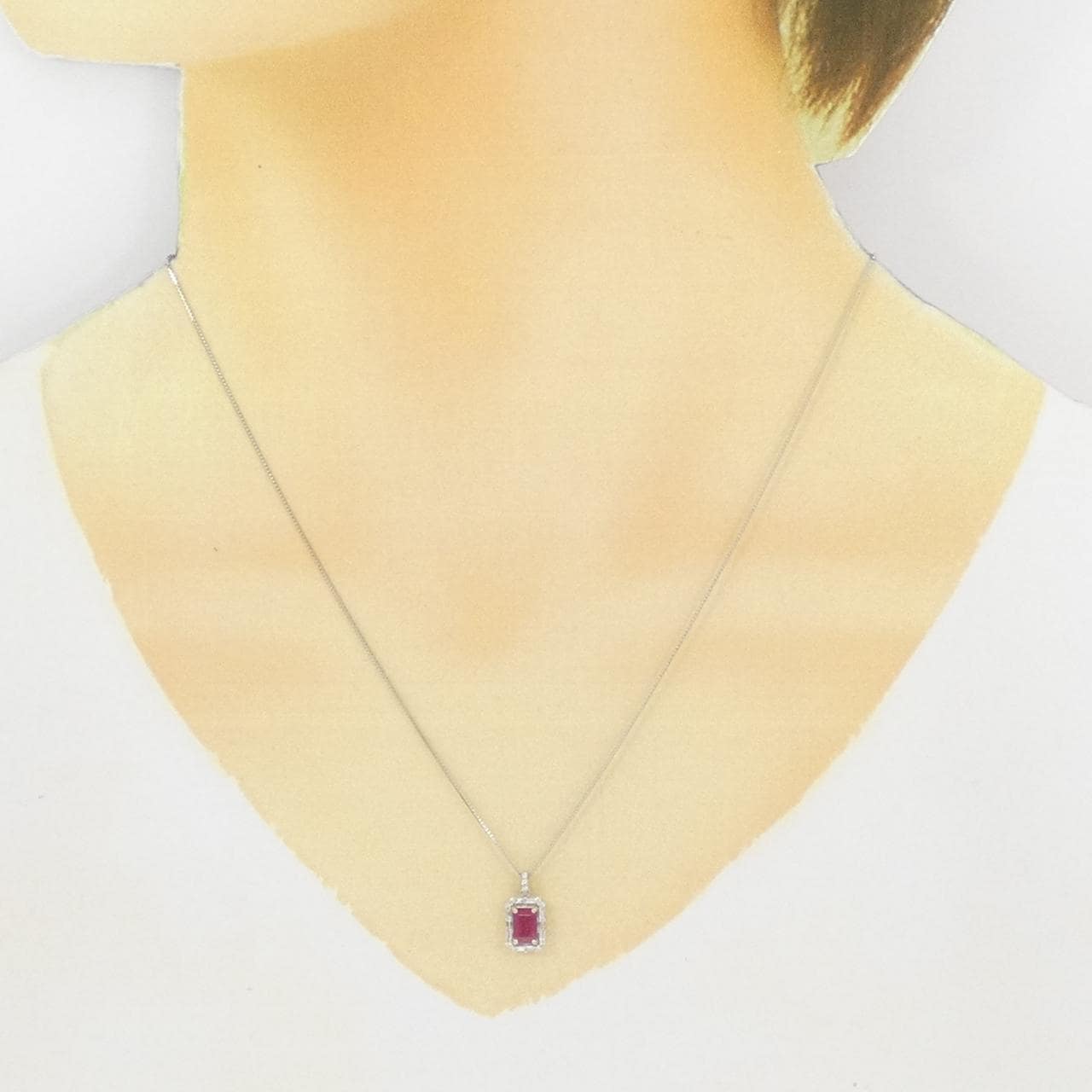【新品】PT900/PT850 ルビー ネックレス 0.70CT