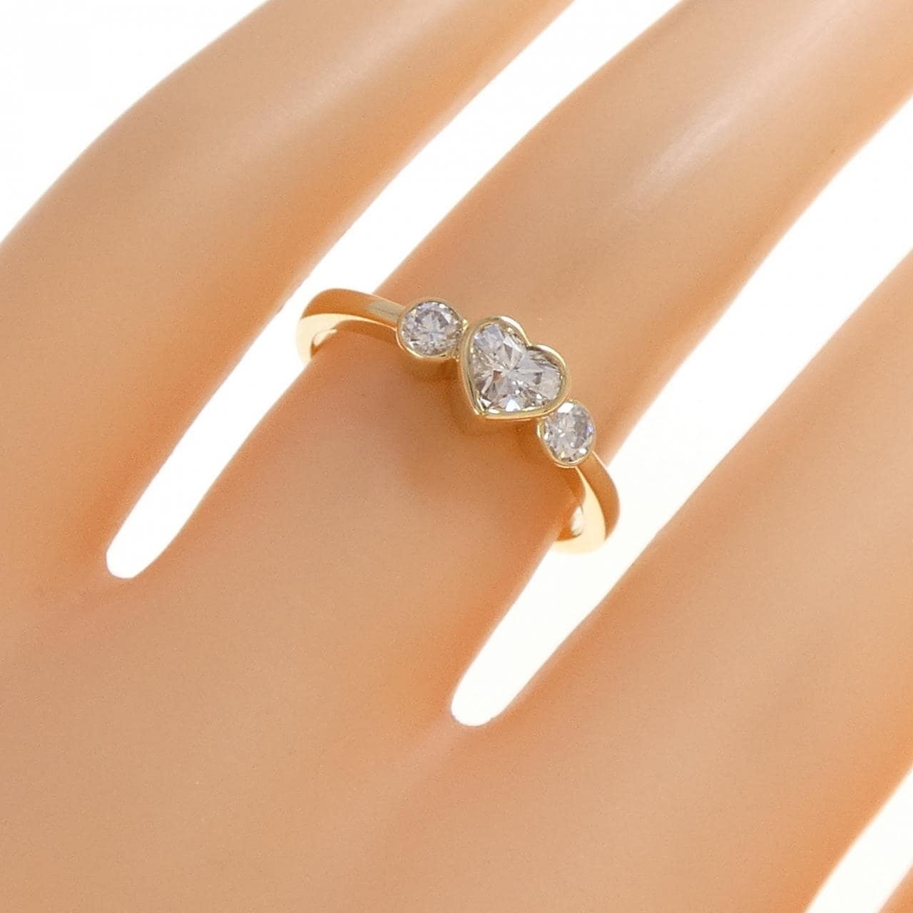 K18YG ハート ダイヤモンド リング 0.50CT