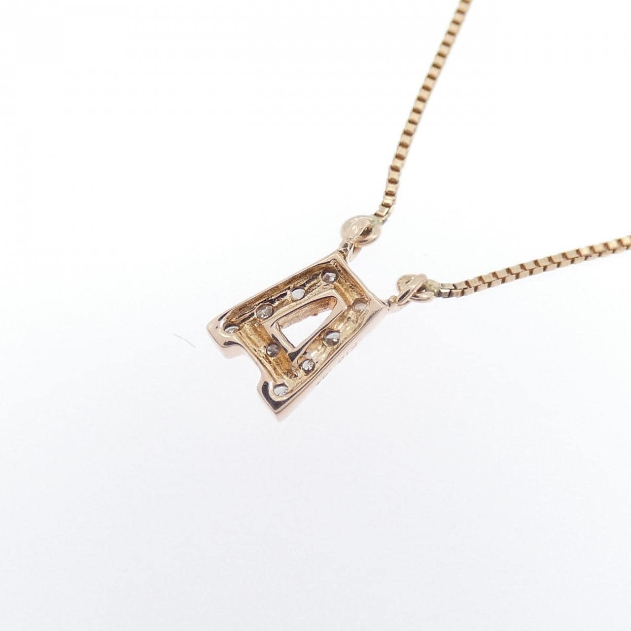 K10PG イニシャルA ダイヤモンド ネックレス 0.04CT