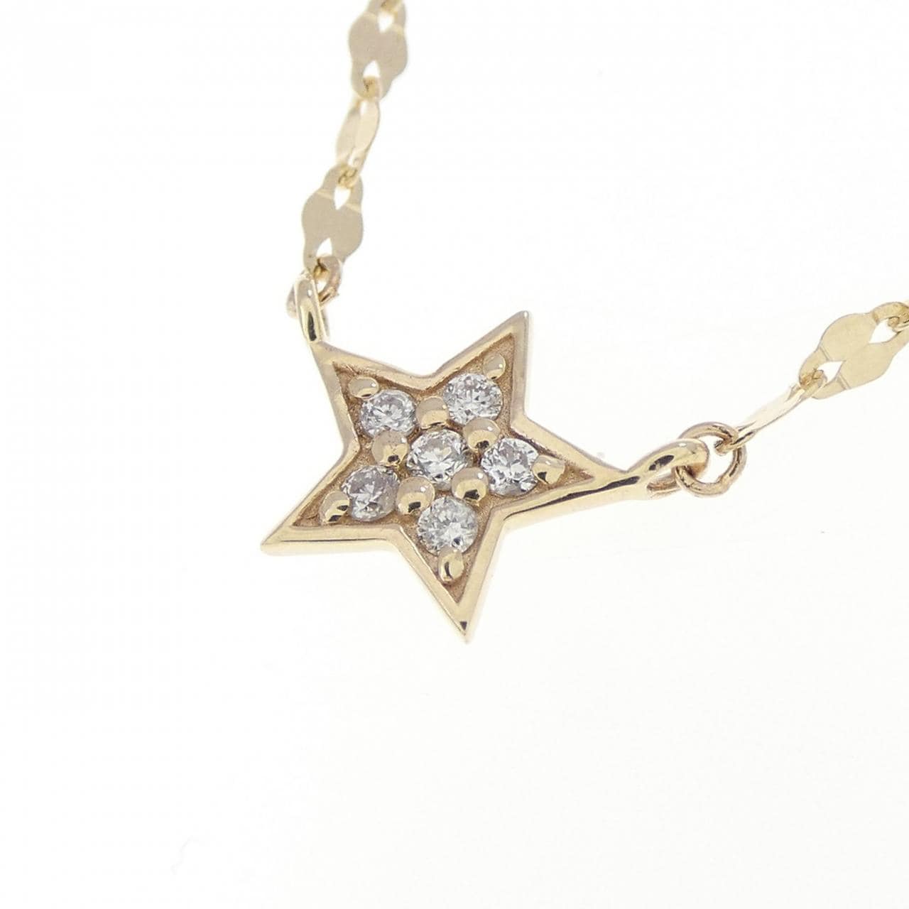 K10YG スター ダイヤモンド ネックレス 0.04CT
