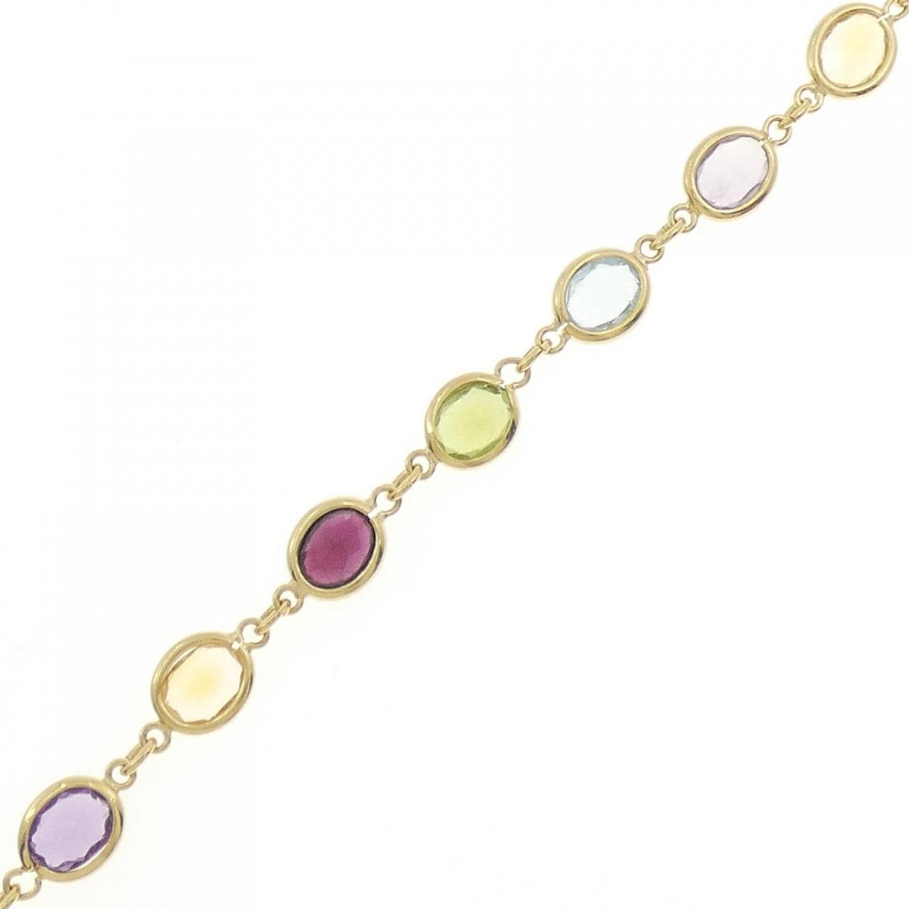 750YG Color Stone Bracelet