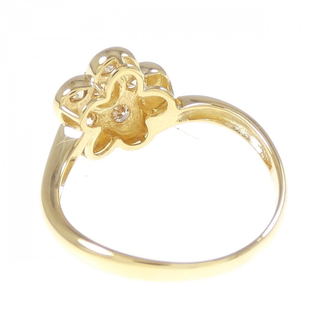 K18YG フラワー ダイヤモンド リング 0.30CT