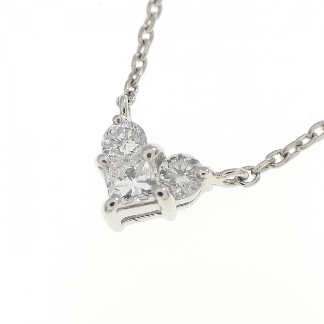 PT900/PT850 ハート ダイヤモンド ネックレス 0.25CT