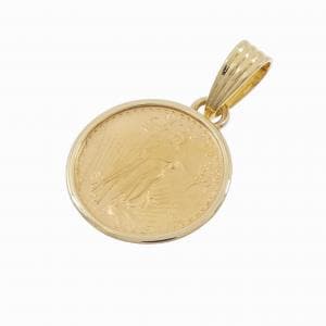 [Remake] K18YG frame coin pendant