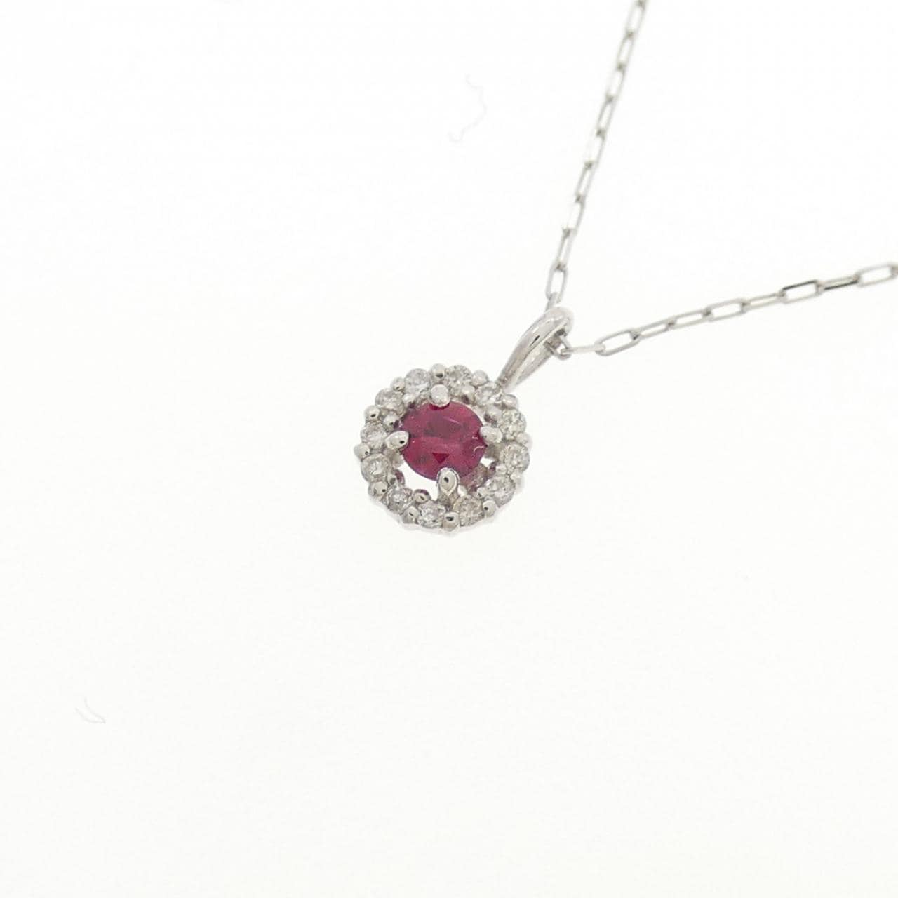 [新品] PT900 红宝石项链 0.04CT