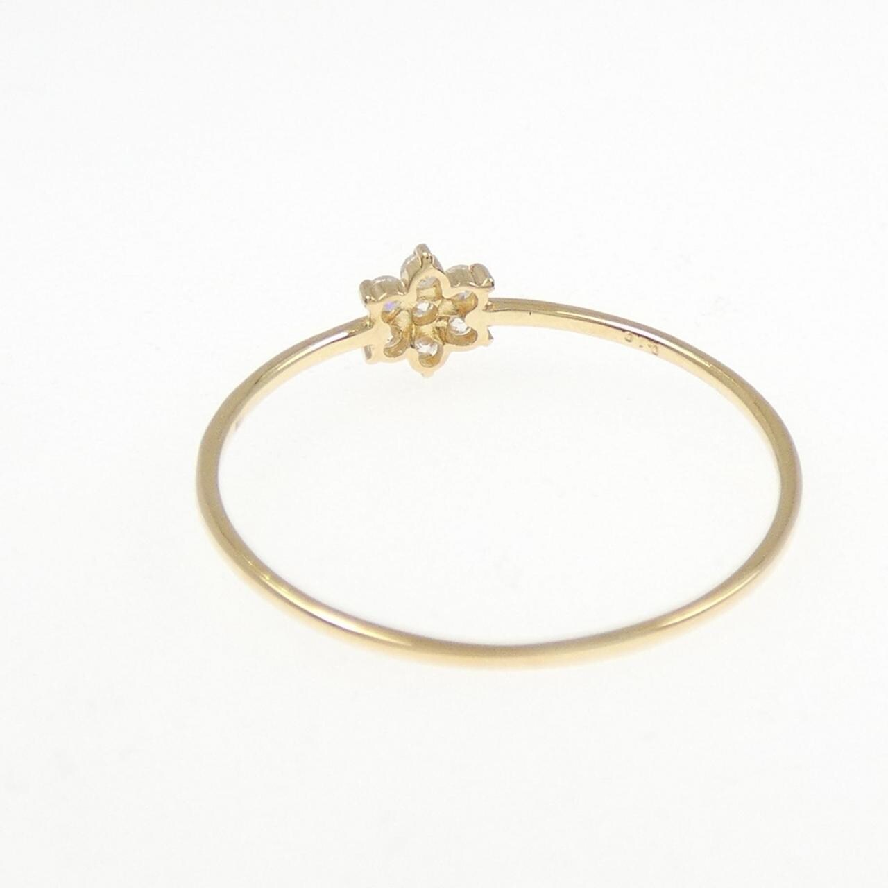 【リメイク】K18YG フラワー ダイヤモンド リング 0.10CT