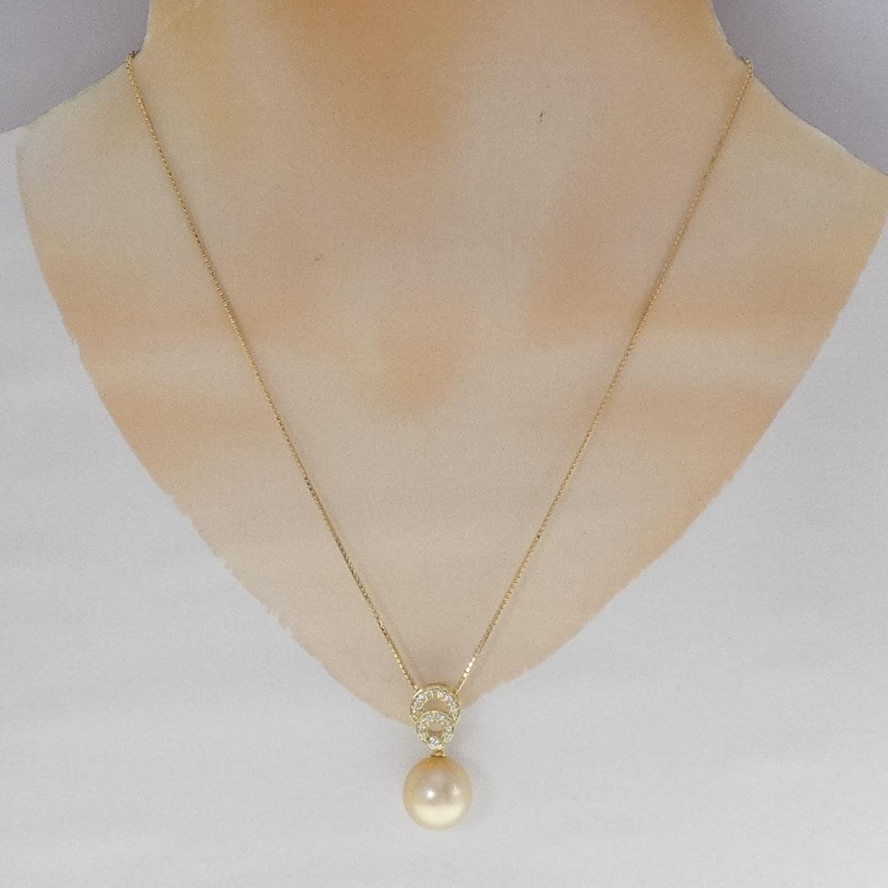 K18YG 白蝶パール ネックレス 13.2mm