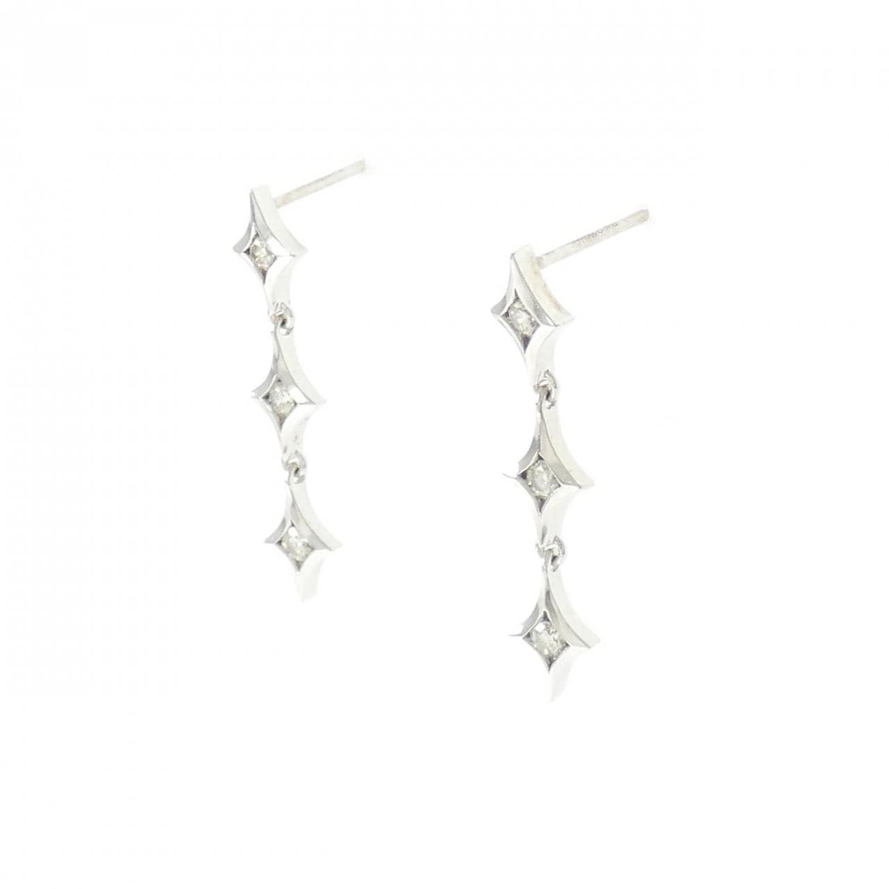 K18WG ダイヤモンド ピアス 0.24CT