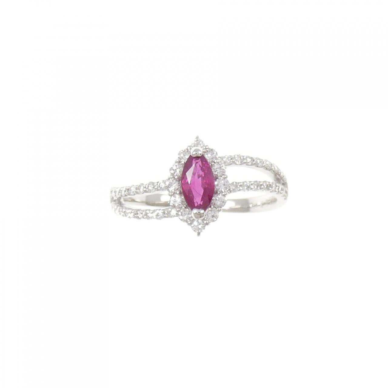K18WG ルビー リング 0.45CT