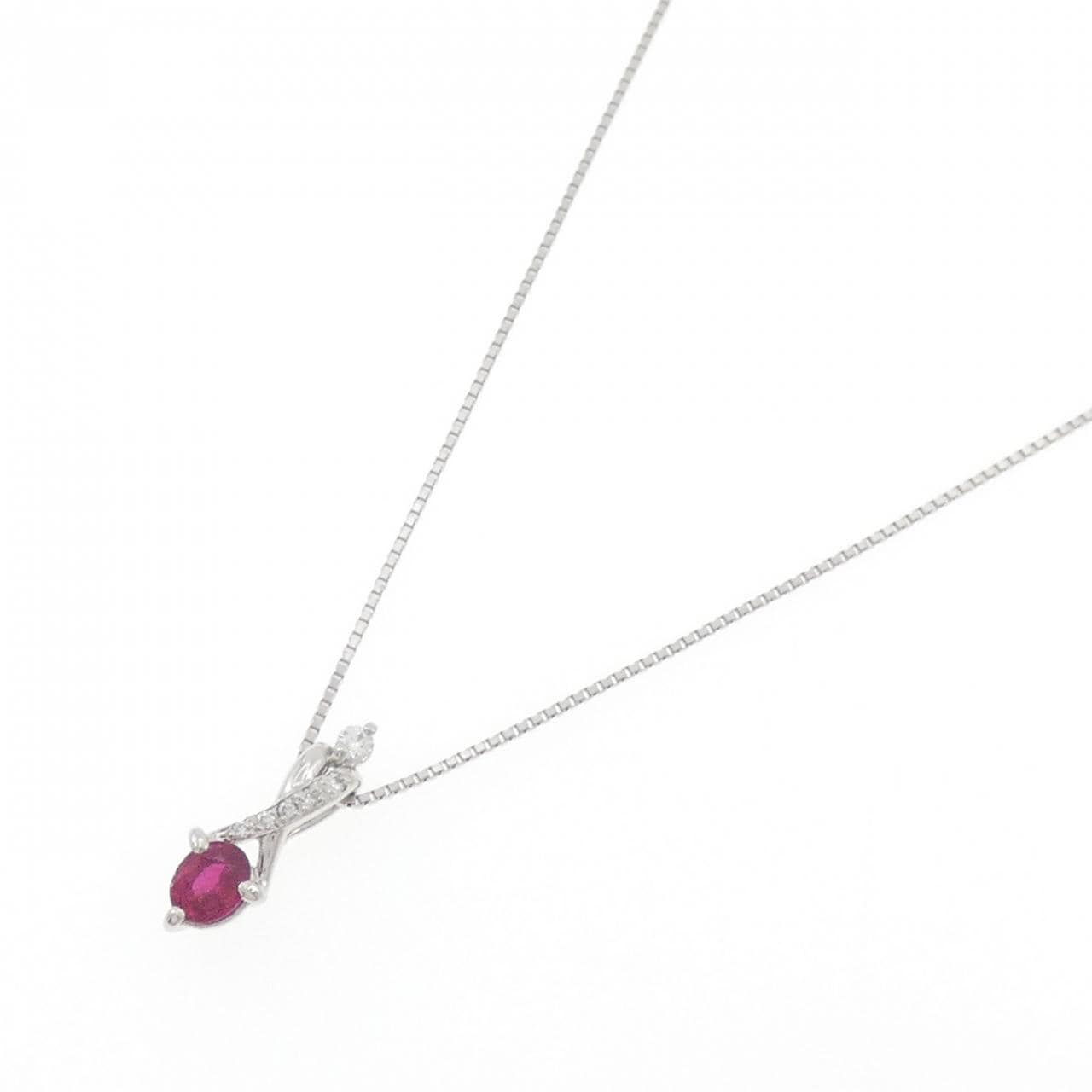 PT900/PT850 ルビー ネックレス 0.40CT