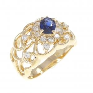 K18YG サファイヤ リング 0.52CT