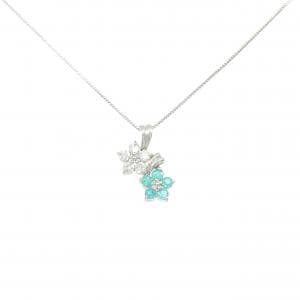 PT900/PT850 フラワー パライバトルマリン ネックレス 0.44CT