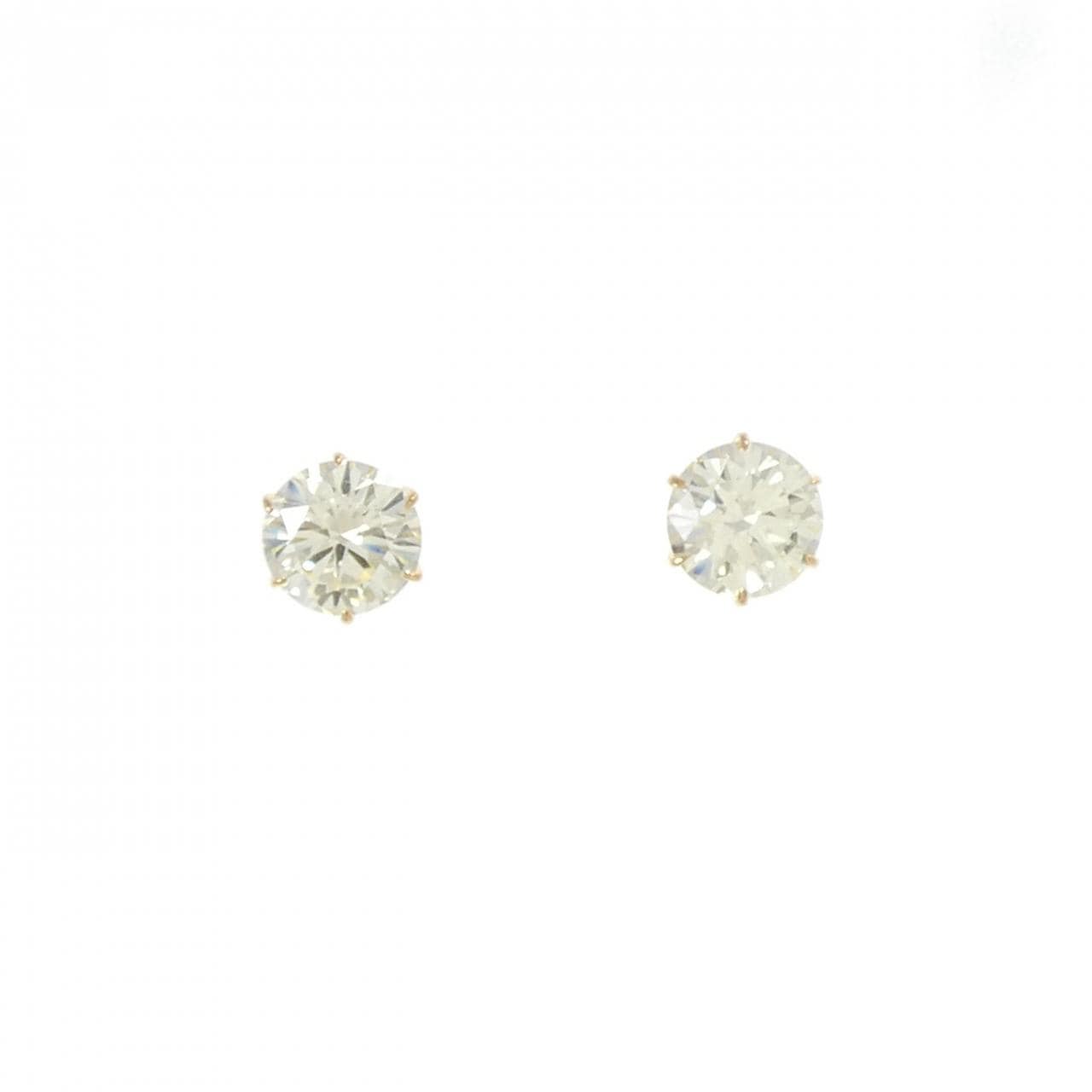 K18YG ダイヤモンド ピアス 1.90CT