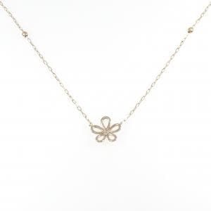 K18PG フラワー ダイヤモンド ネックレス 0.17CT