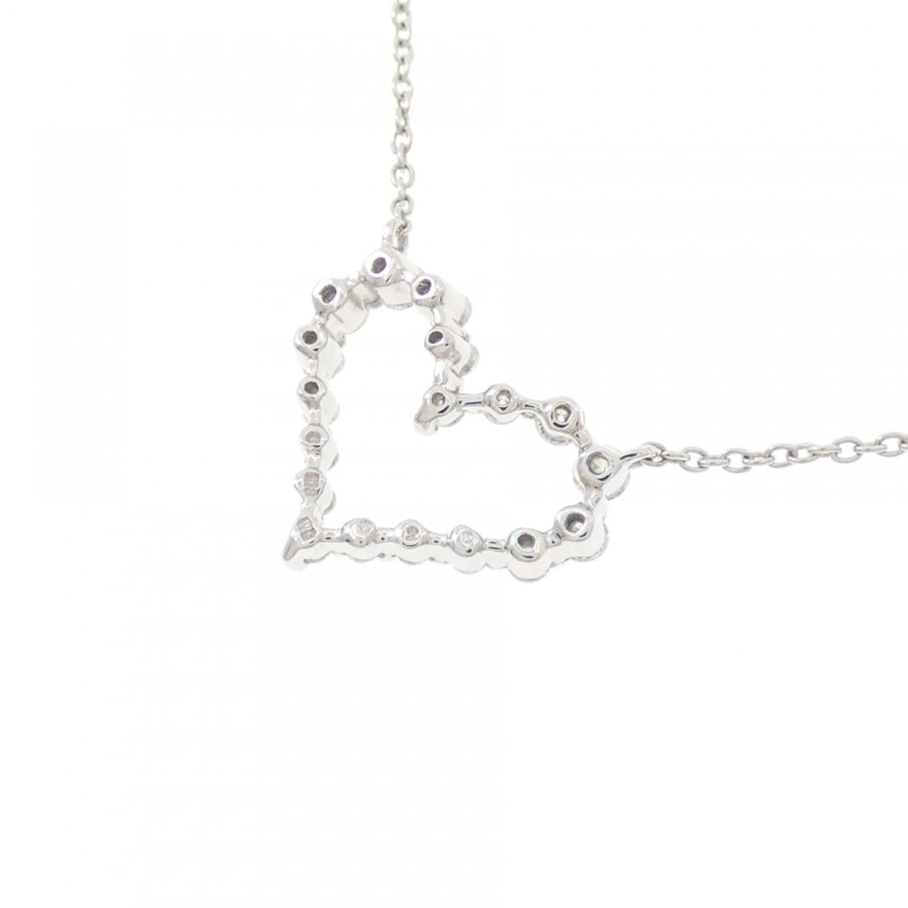 K18WG ハート ダイヤモンド ネックレス 0.20CT
