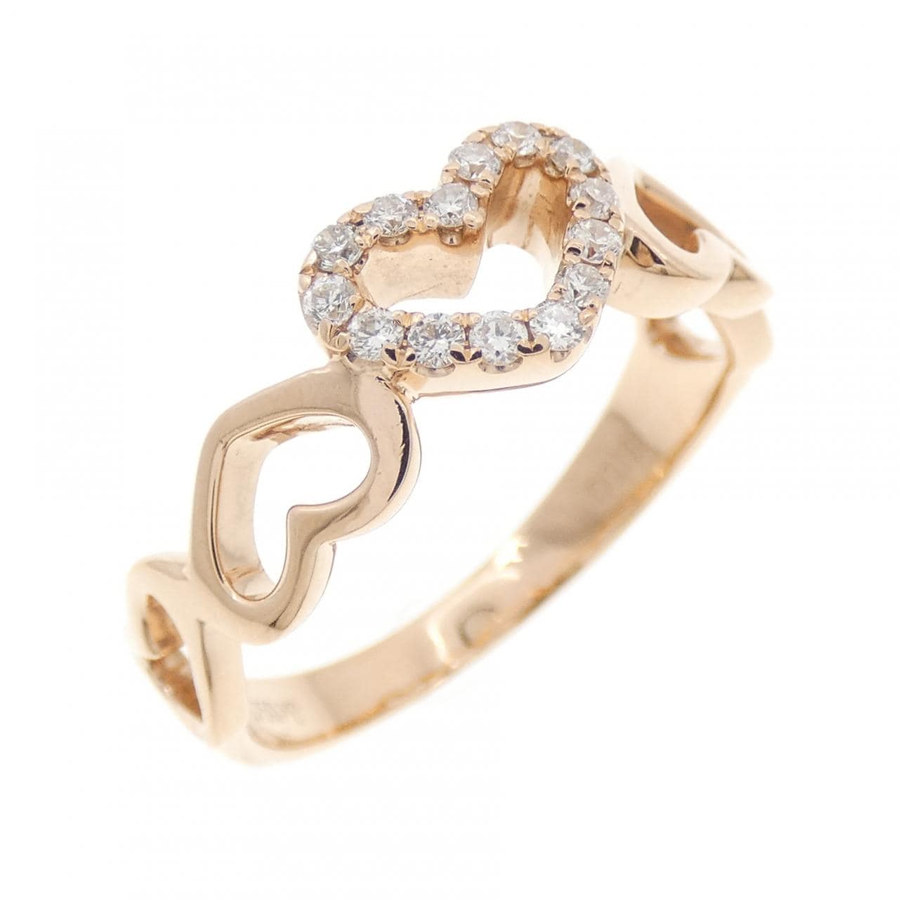 750PG ハート ダイヤモンド リング 0.160CT