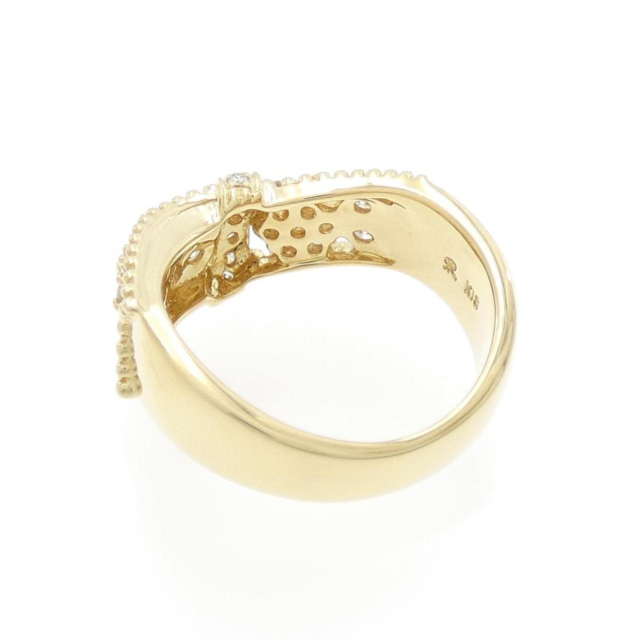 K18YG flower Diamond ring 0.53CT