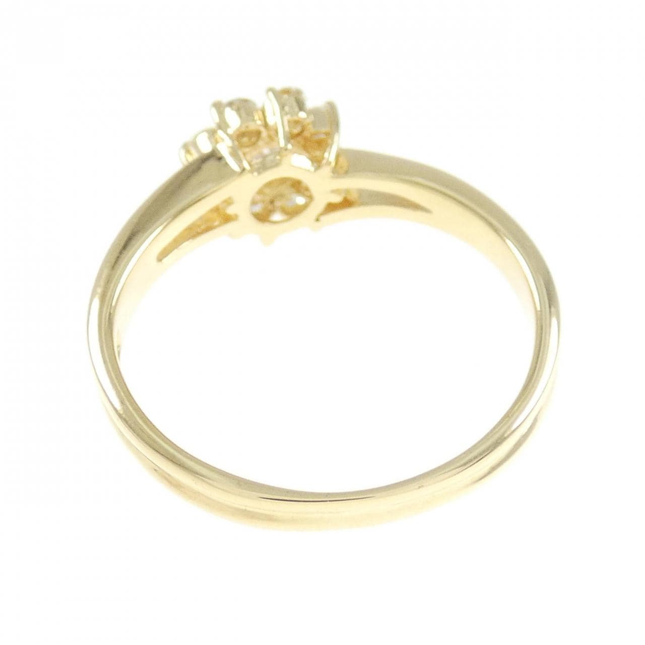 K18YG フラワー ダイヤモンド リング 0.32CT