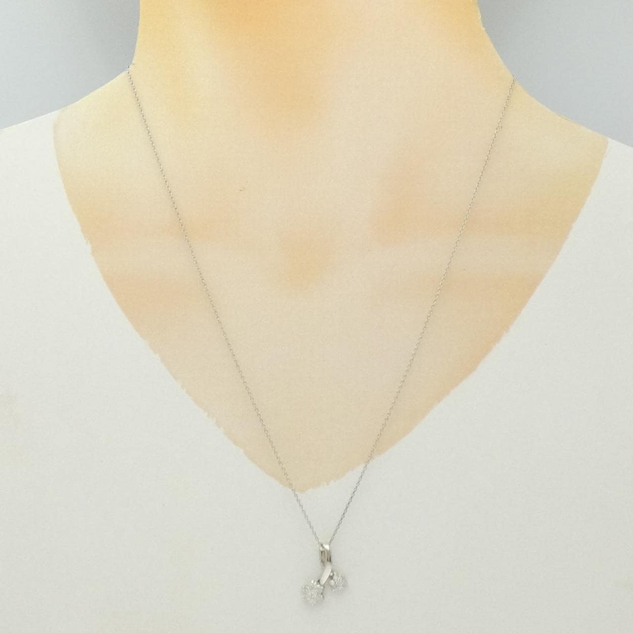 PT900/PT850 フラワー ダイヤモンド ネックレス 0.50CT