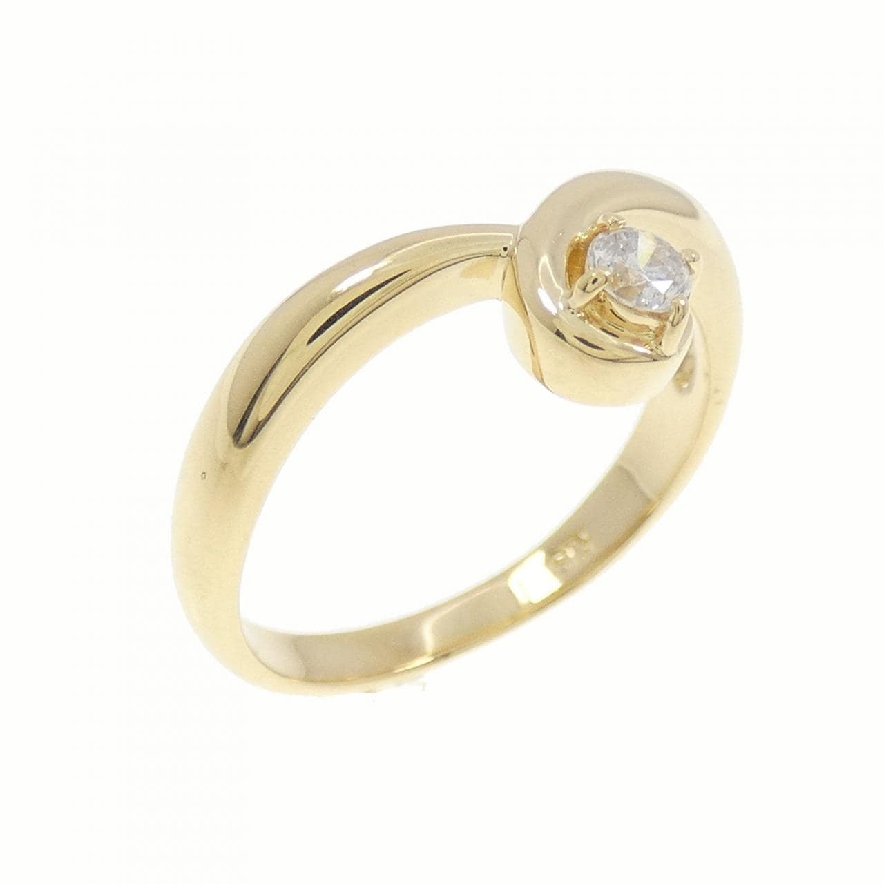 K18YG ソリティア ダイヤモンド リング 0.12CT