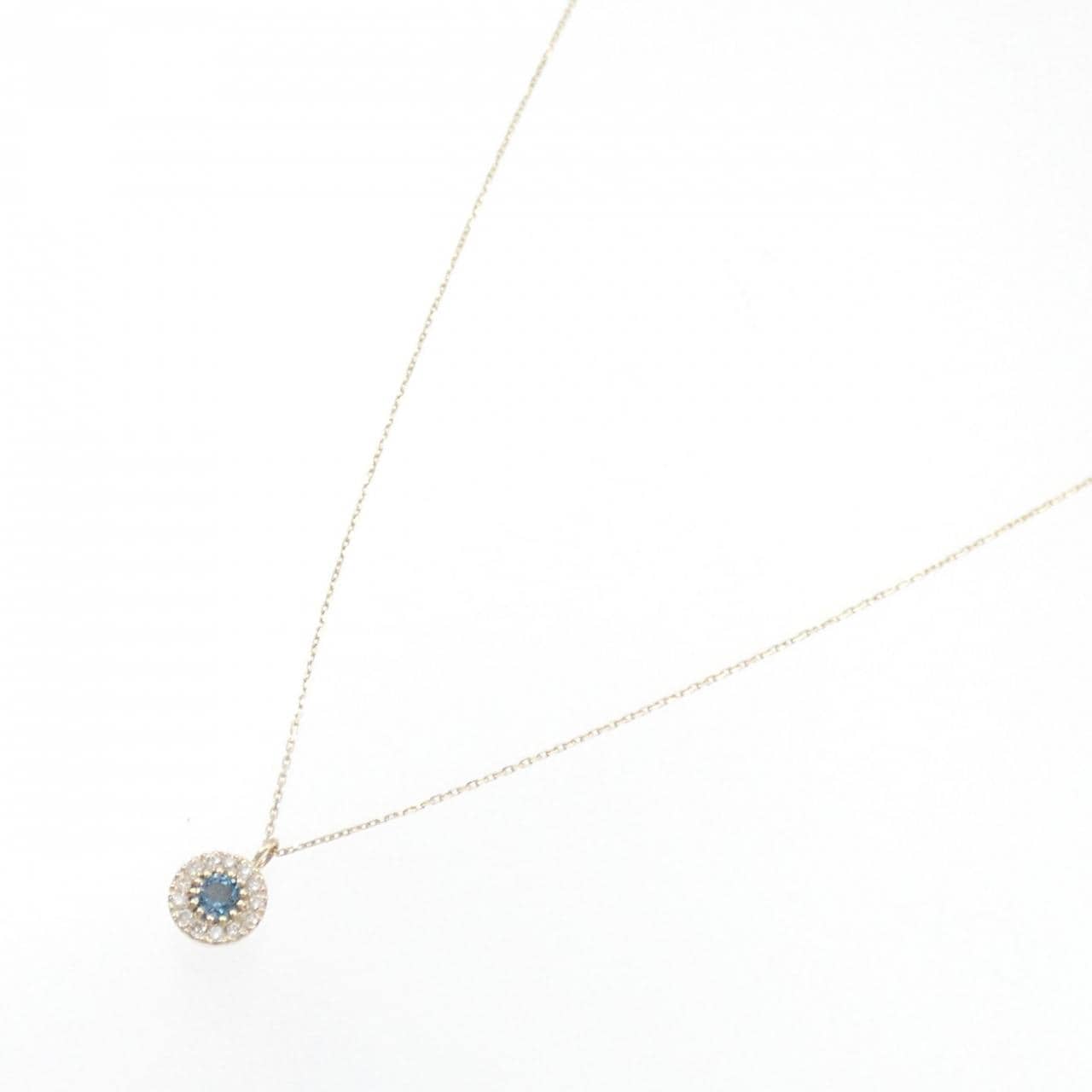 [BRAND NEW] K10YG Blue Topaz Necklace