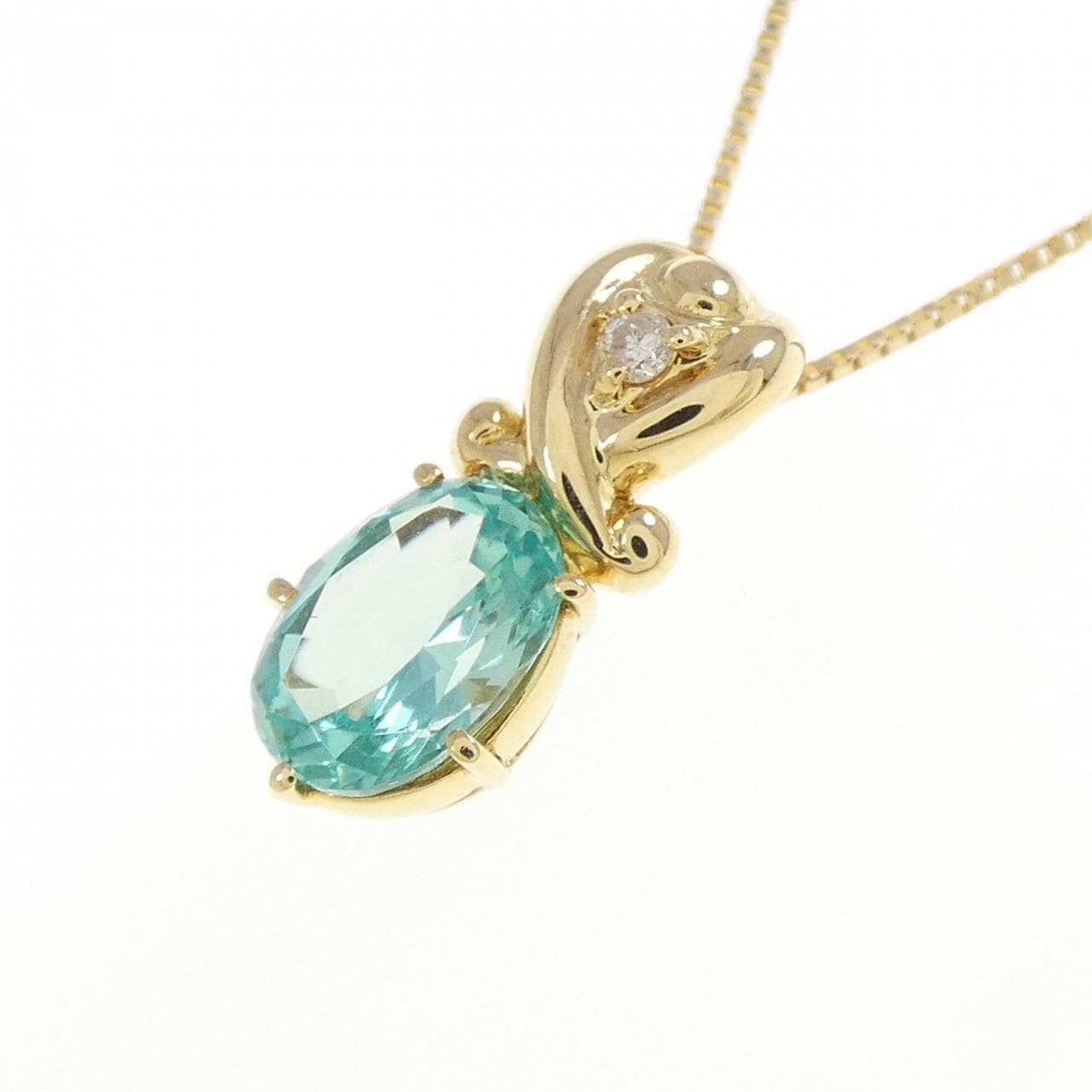 クレサンベール 合成クリソベリル ネックレス 0.83CT