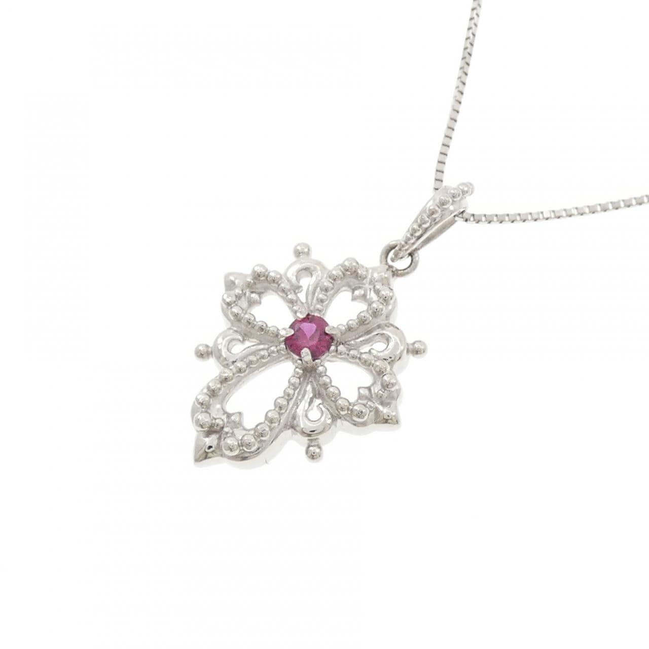 PT900/PT850 ルビー ネックレス