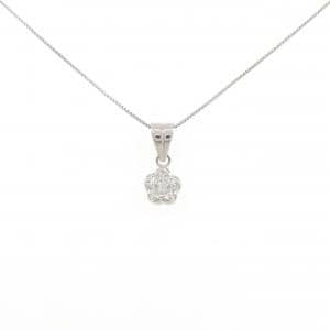 PT900/PT850 フラワー ダイヤモンド ネックレス 0.33CT