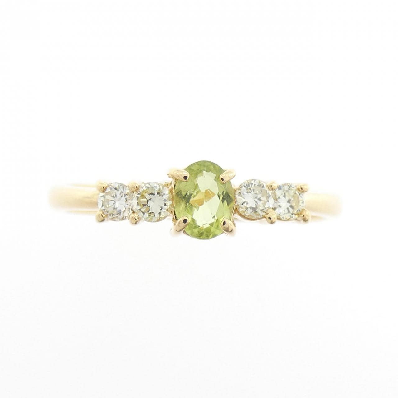 K18YG ペリドット リング 0.19CT