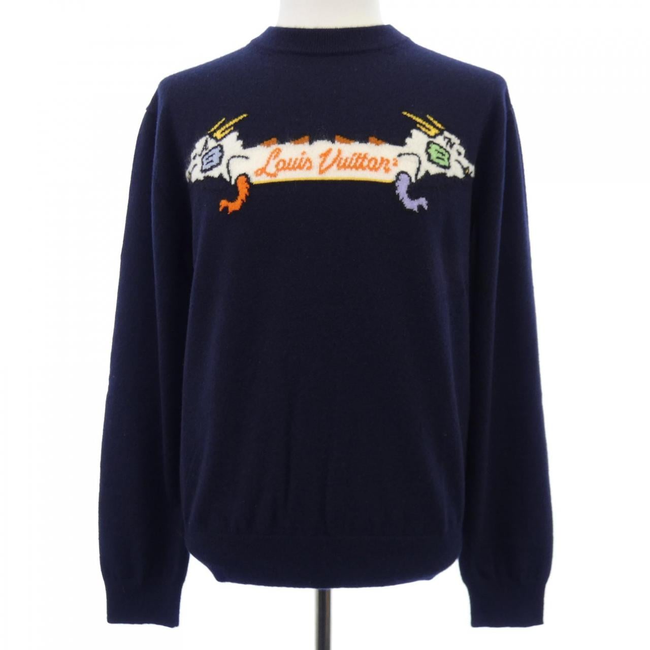 ルイヴィトン LOUIS VUITTON インタルシアジャカードグラフィックカシミヤクルーネック　NIGO HMN02WDLB ニット