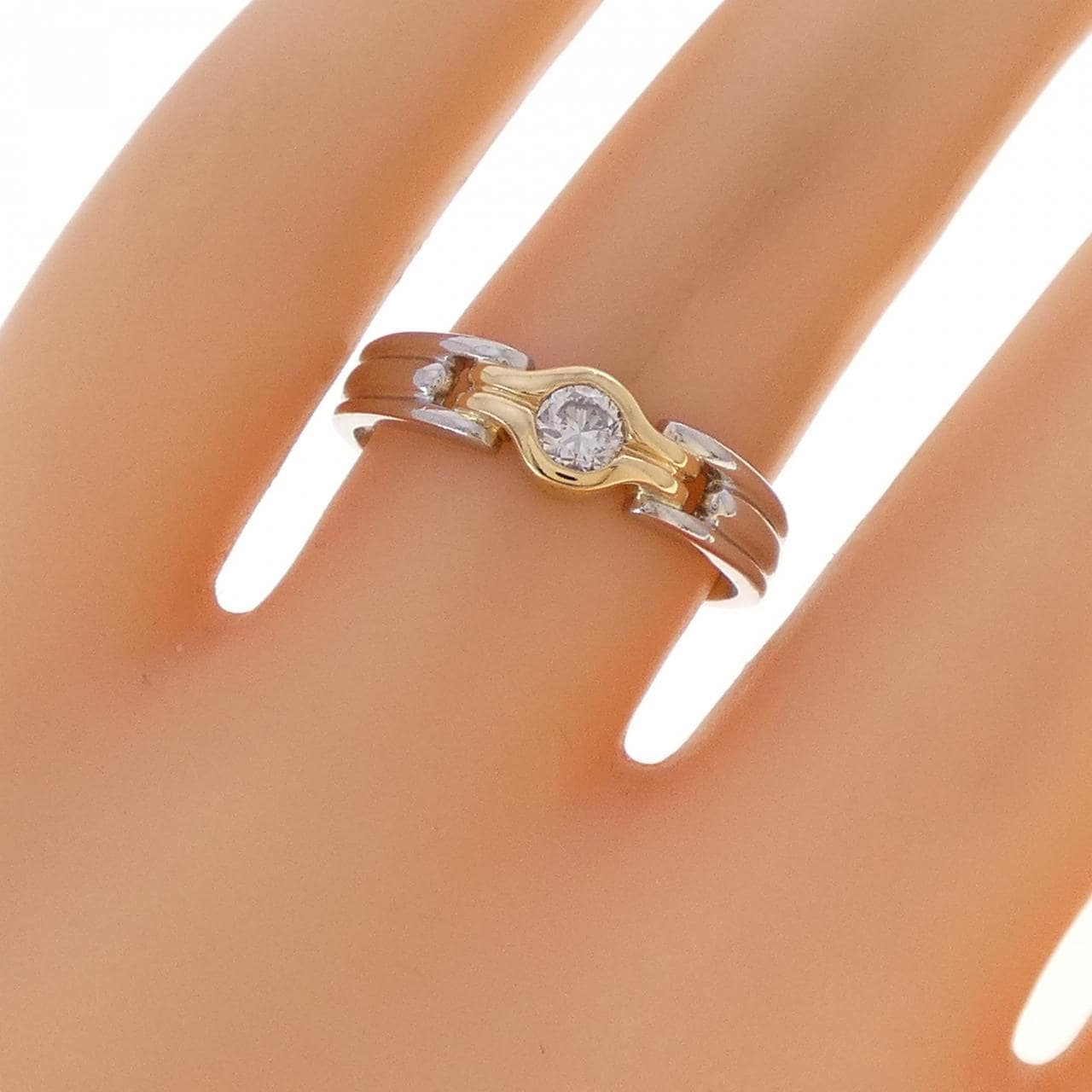 PT900/K18YG ダイヤモンド リング 0.15CT