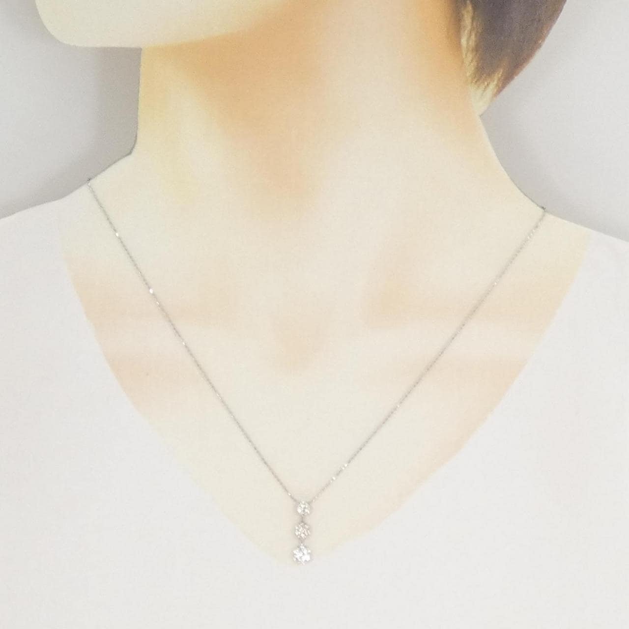 K18WG ダイヤモンド ネックレス 0.50CT