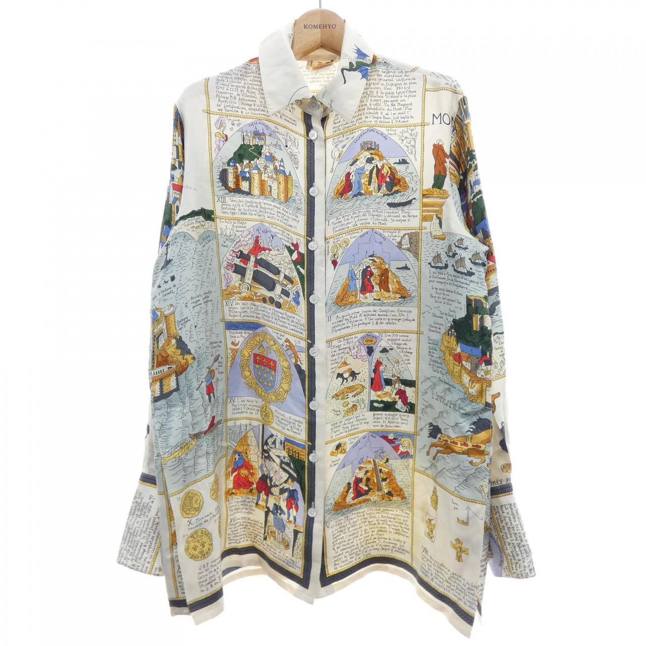 【ヴィンテージ】エルメス HERMES MONT SAINT MICHEL ツイルレーヌ. シャツ