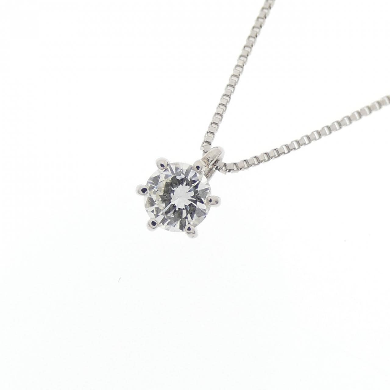 PT ソリティア ダイヤモンド ネックレス 0.18CT